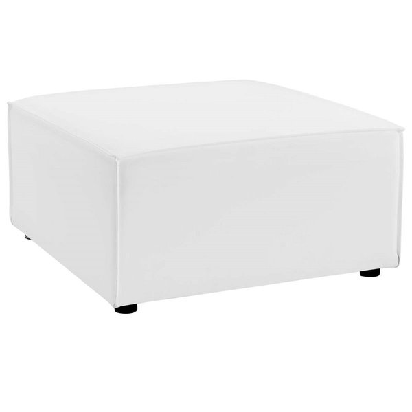 Modway Furniture Saybrook Outdoor Patio Upholstered Sectional Sofa Ottoman, White EEI-4211-WHI